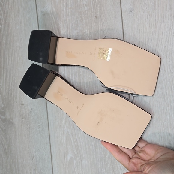 NEW Good American Women Square Toe Slide Heels Sandals shoes sz 6.5 - Picture 12 of 14